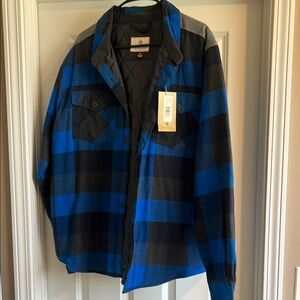 Blue and Black Plaid Men's Jacket